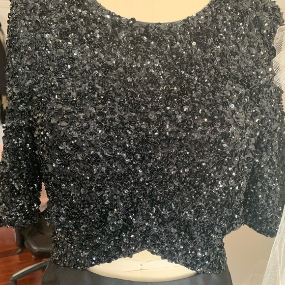 3.1 PHILLIP LIM Black Sequin Embellished Cutout Dress Size 10 Short Sleeve - Picture 5 of 17